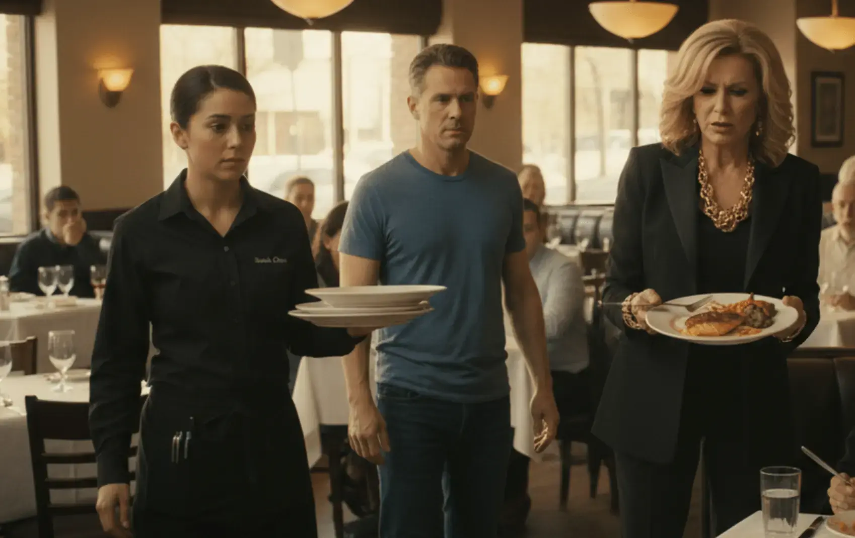 คาเรนทิ้งอาหารให้พนักงานเสิร์ฟ—สามีของเธอเป็นเจ้าของโซ่